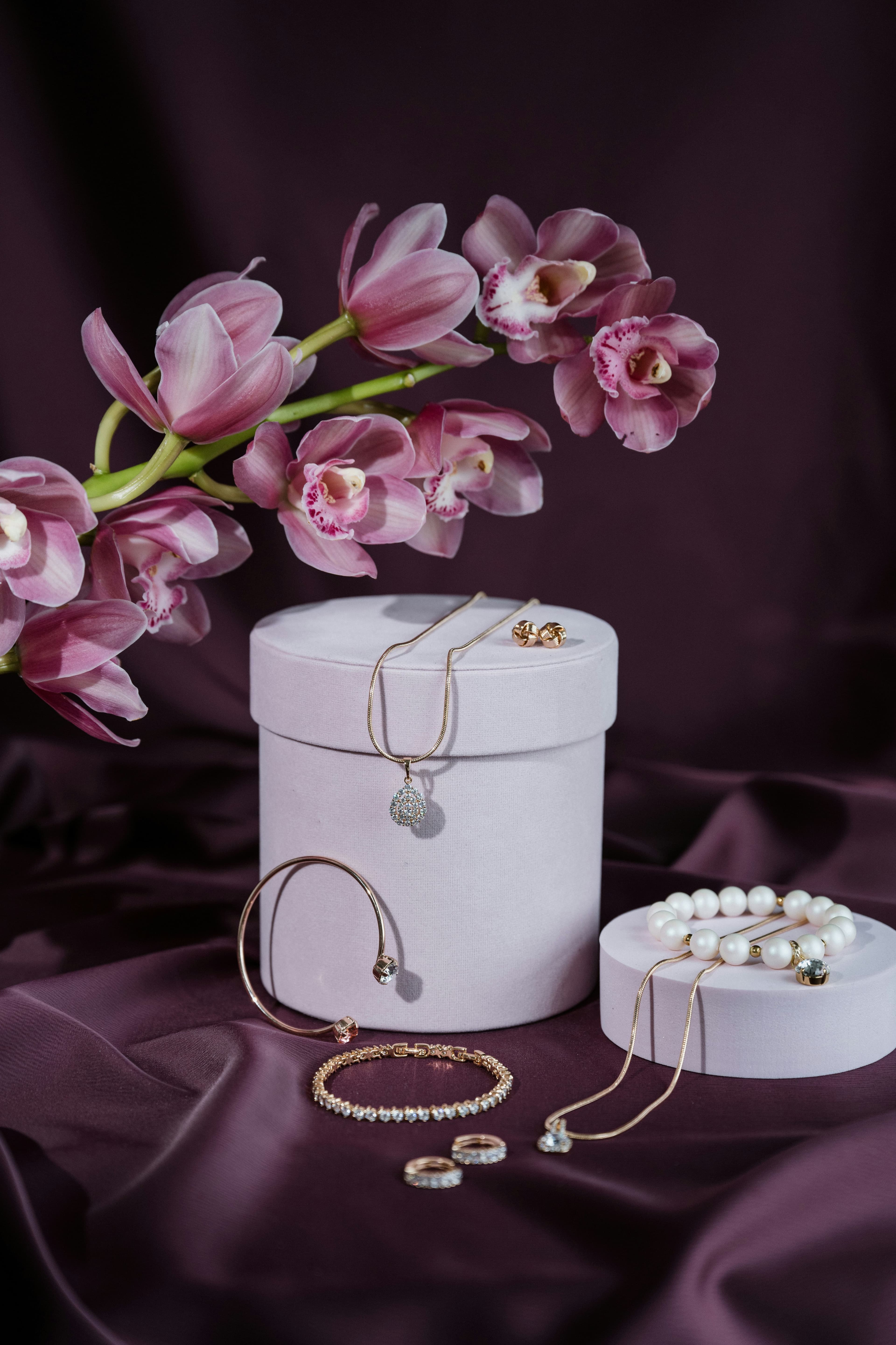 A collection of fine jewellery presented on gift boxes
